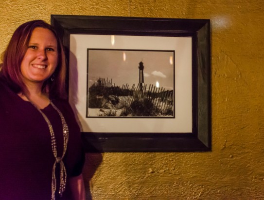 Amanda with a photo of a lighthouse